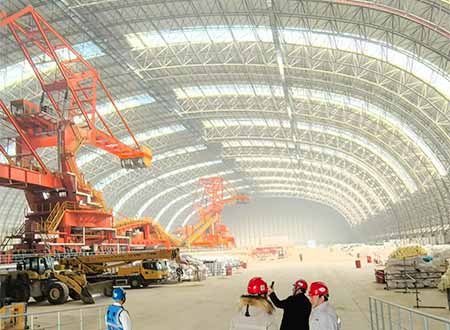 large span steel coal storage shed